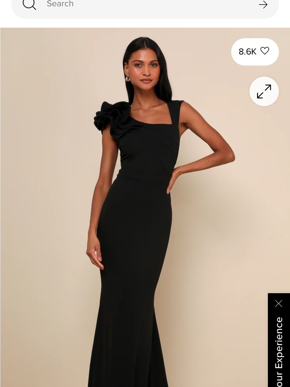 Lucette Black Sleeveless Ruffled Mermaid Maxi Dress